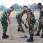 Kodim 0707/Wonosobo Ajak Masyarakat Jaga Kebersihan Fasilitas Umum, Gelar Aksi Bersih Alun-Alun Sambut HUT RI ke-81